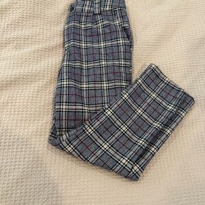 PrettyLittleThing Checkered Trousers in Blue and White